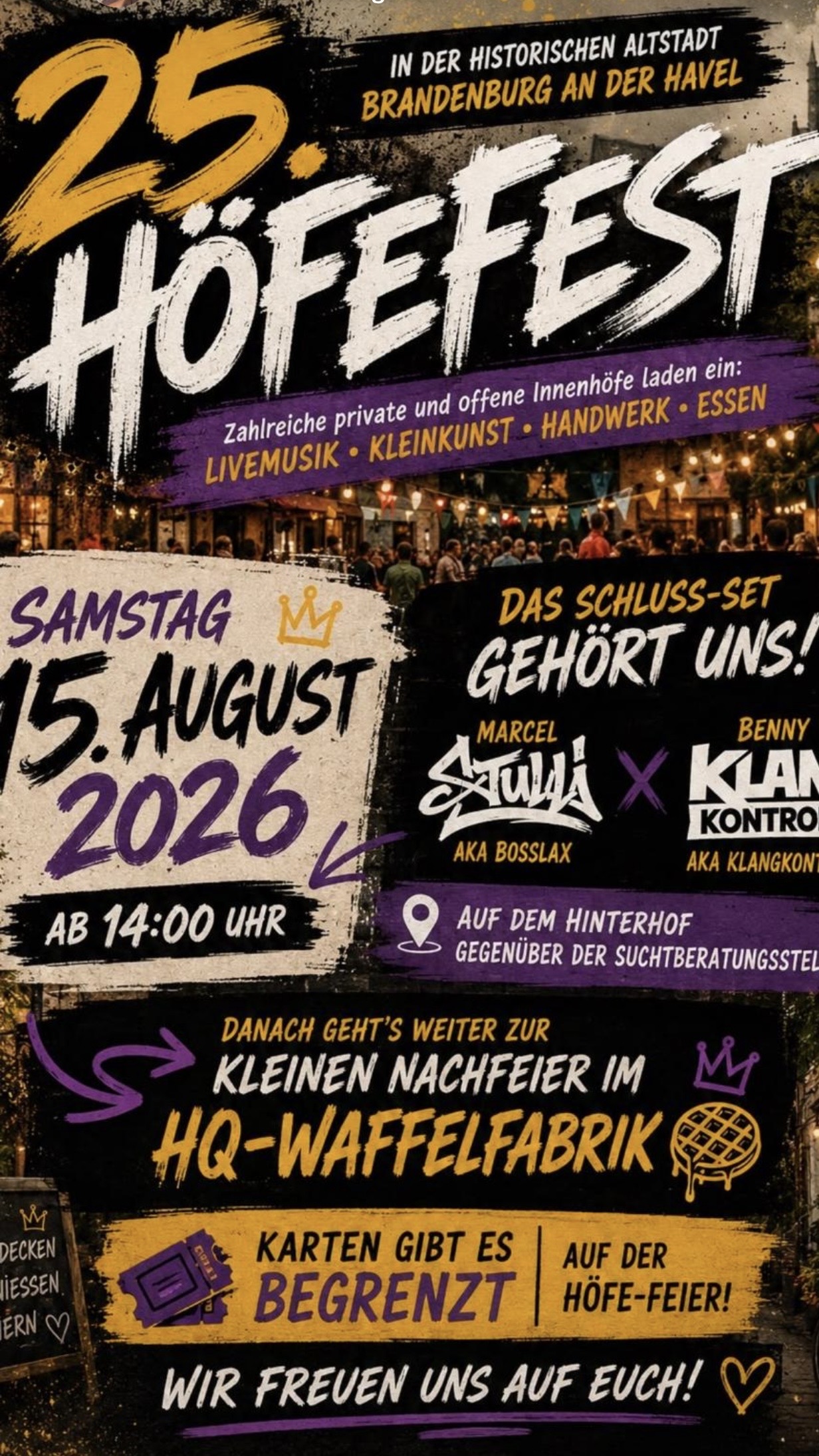 Flyer zum 25. Höfefest in der Altstadt Brandenburg an der Havel